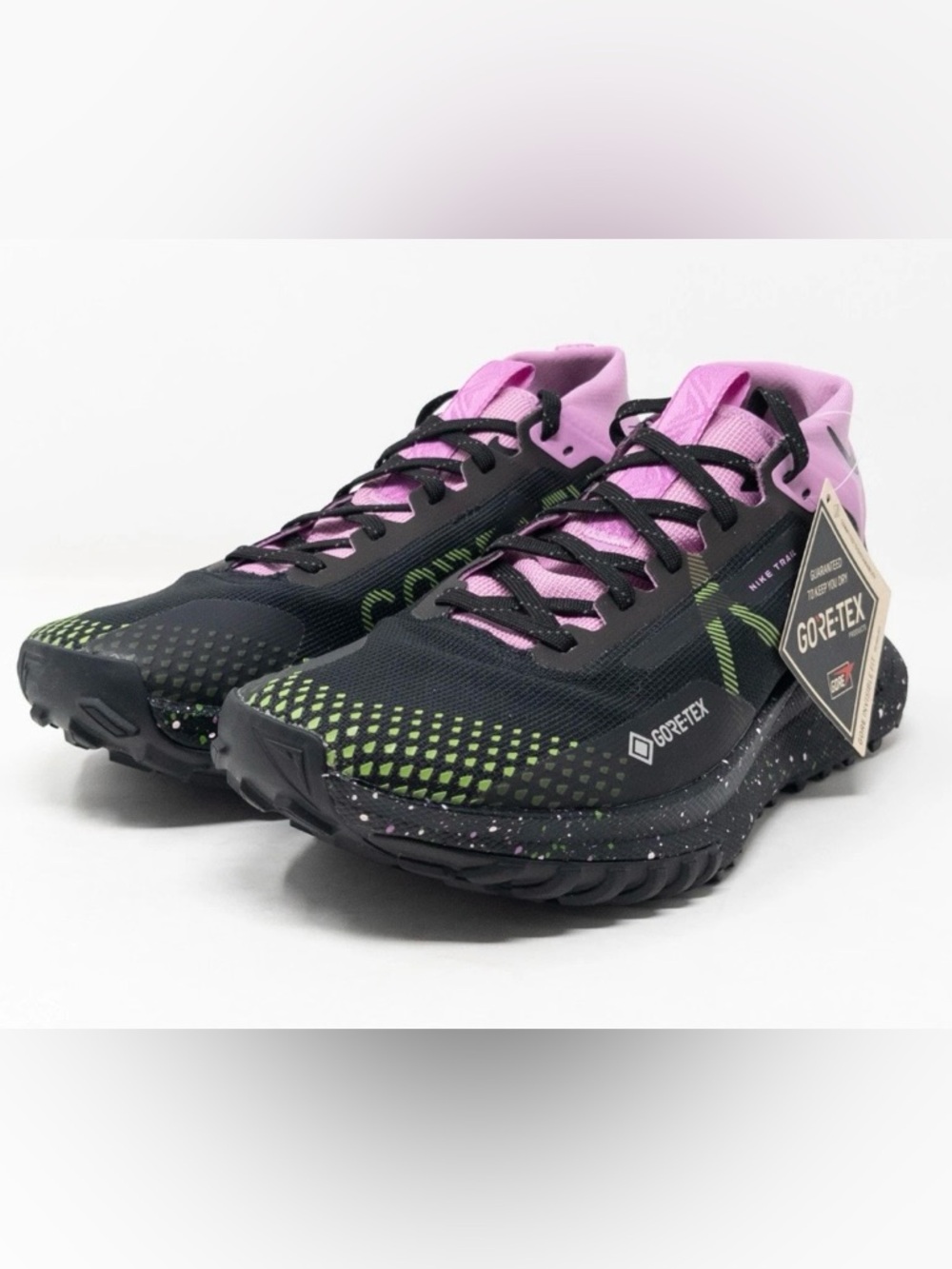 Nike React Pegasus 4 💅🌴 Trail GTX Black Magenta Shoes Wmns Sz 7 8.5 FN7102-010 - Picture 7 of 13